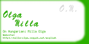 olga milla business card